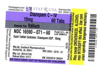 DIAZEPAM 10MG LABEL IMAGE - DIAZEPAM 10MG LABEL